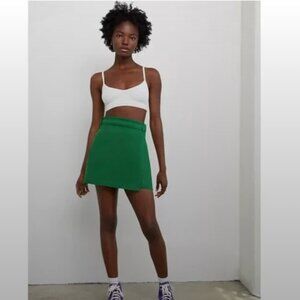 Sunday Best Emerald Green Wrap Mini Skirt